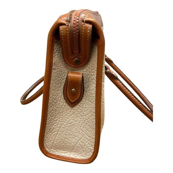 Vintage Dooney & Bourke Gladstone Satchel Elegant Tan Cream Bag All Weather - Picture 3 of 14